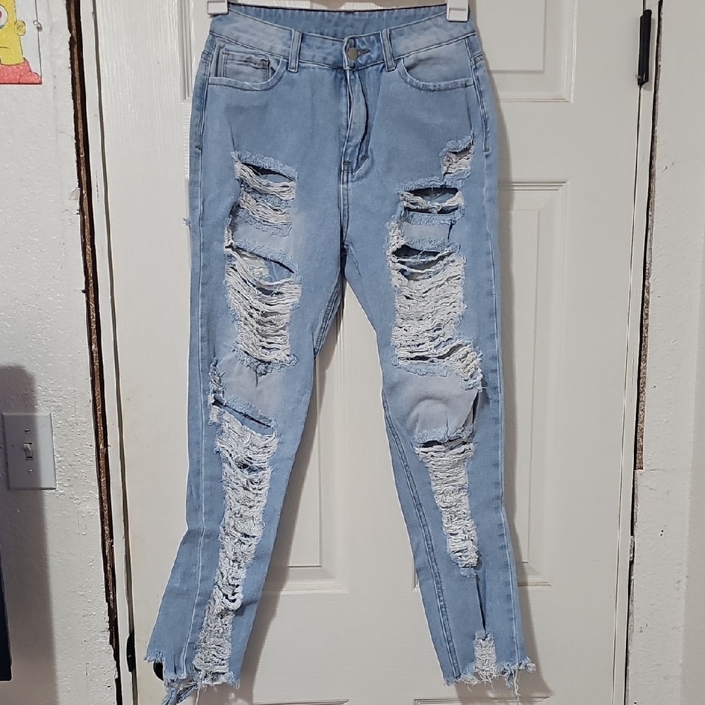 Distressed Light Blue Women's Jeans